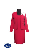 Red Suit with Embroidered Shoulder - 1528