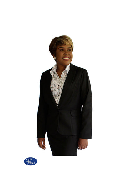 Rumbi - Black Ladies Jacket - One Button - Classic Fit - Style 1007