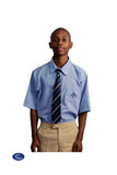 Falcon Boys Sky Blue Short-Sleeved Button-Up Shirt with Badge