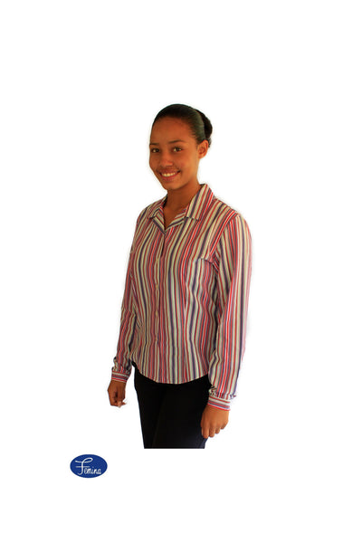 Girls College Long Sleeve Stripe Blouse