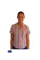 Girls College Short Sleeve Stripe Blouse