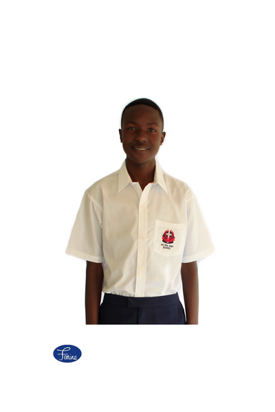 Petra College Senior White Short Sleeve Button-Up Shirt
