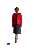 Ladies Red and Charcoal Dress Suit - 1440